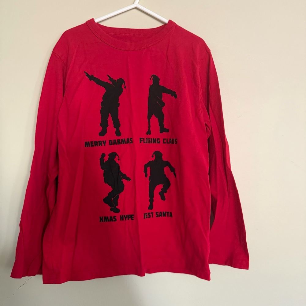Boys Christmas Long Sleeve Tee Shirt Dancing Santa Children’s Place Size M 7/8